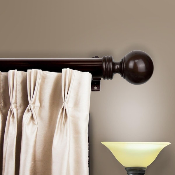 Central Design 1.5 in. Serena Curtain Rod with 66 to 115 in. Extension, Cocoa 150-04-66-7 - main
